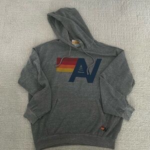 Aviator Nation Relaxed Logo Pullover Hoodie in heather grey